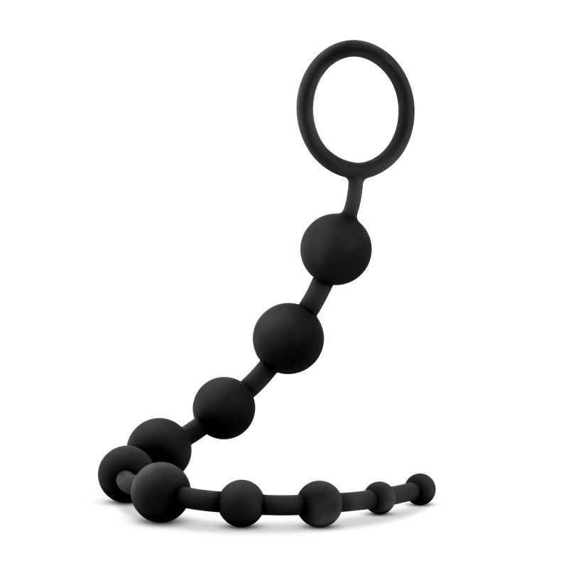 Anal Adventures Platinum 10 Anal Beads - Black-(bl-11015)