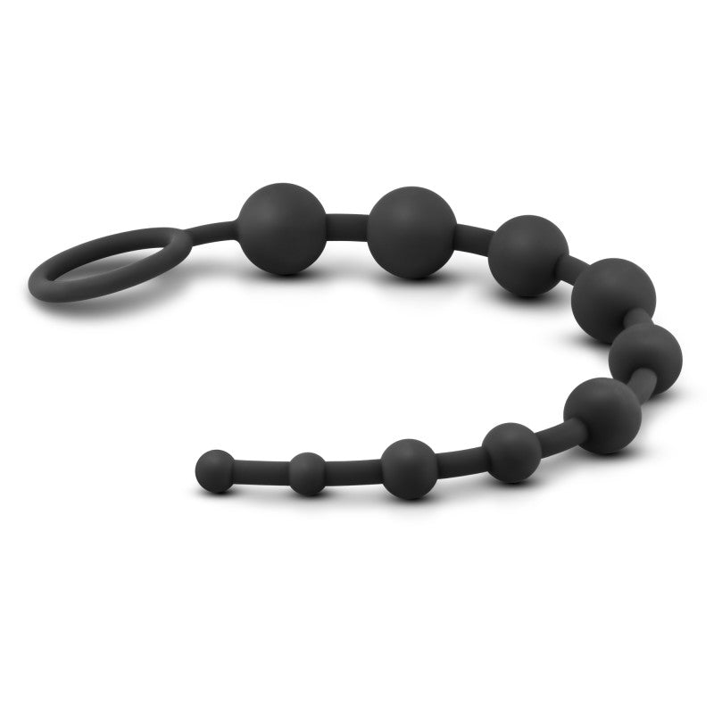 Anal Adventures Platinum 10 Anal Beads - Black-(bl-11015)