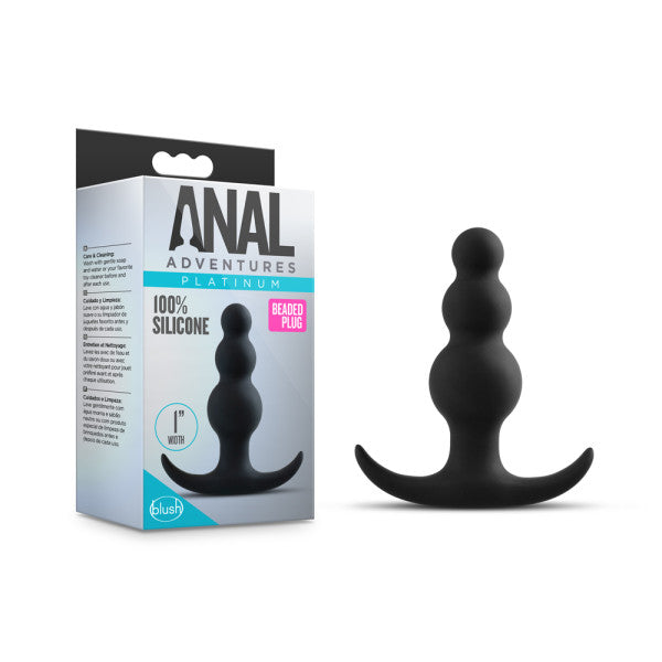 Anal Adventures Platinum Beaded Plug-(bl-18515)