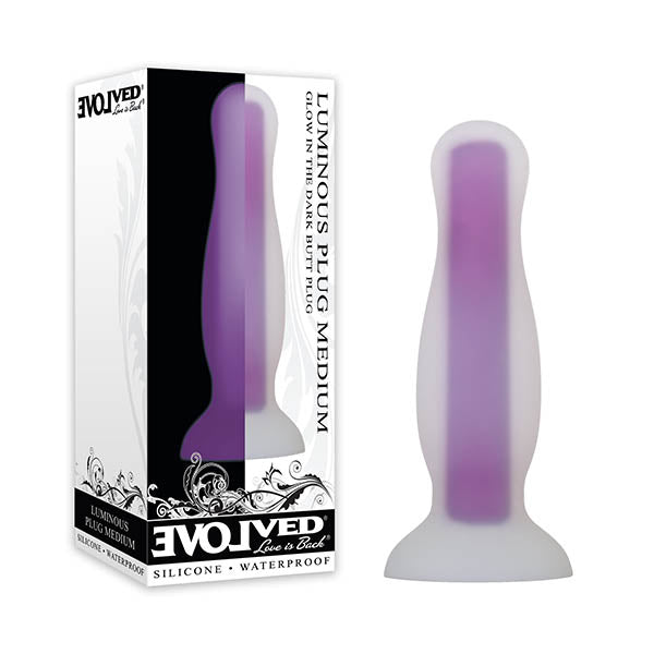 Evolved Luminous Plug - Glow in Dark Purple 12.8 cm Butt Plug - Early2bed