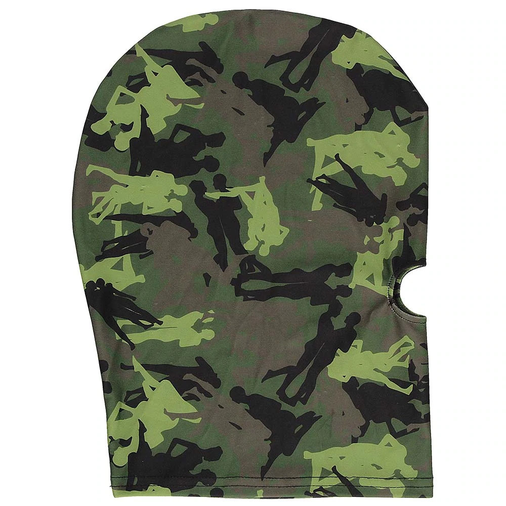Ouch! Army Themed Mask with Mouth Opening Limited Edition Spandex Hood - Bondage Hood