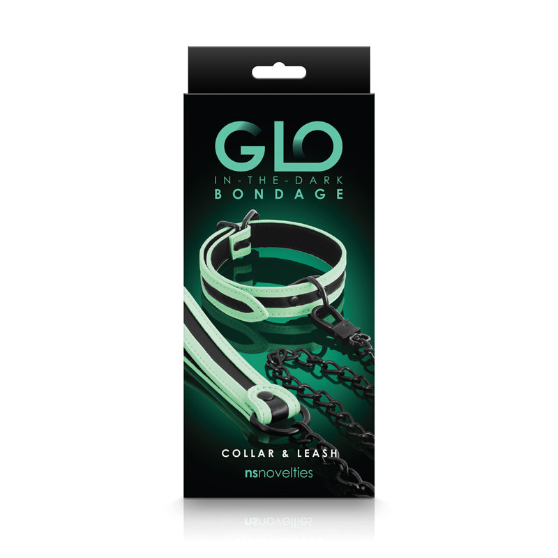 GLO Bondage Collar and Leash-(nsn-0497-28)
