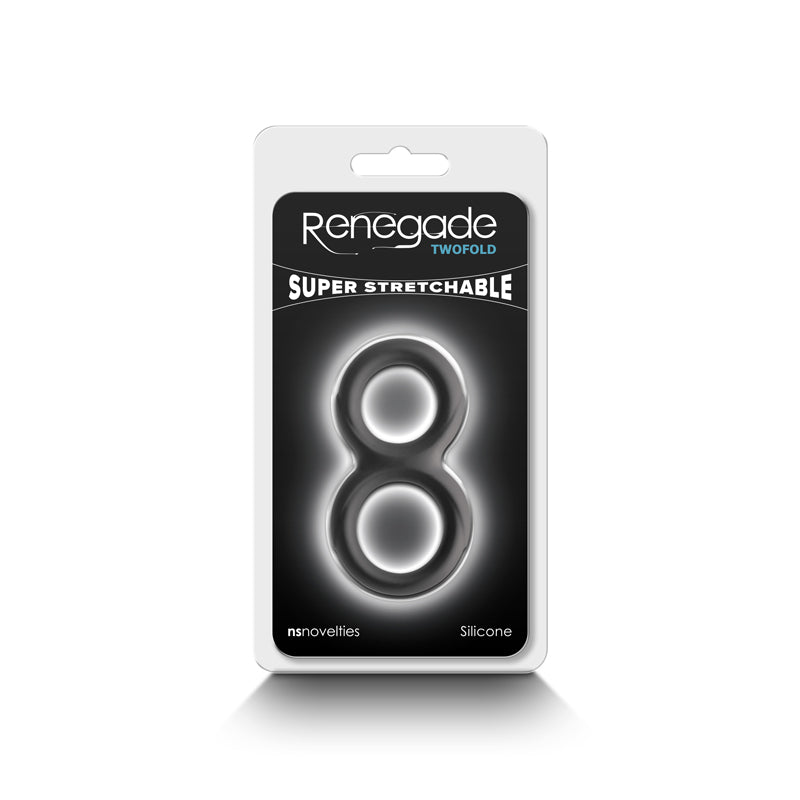 Renegade Twofold - Black - Black Cock & Balls Rings - NSN-1112-33