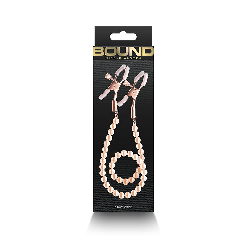 Bound Nipple Clamps - DC1 - Rose Gold-(nsn-1302-49)