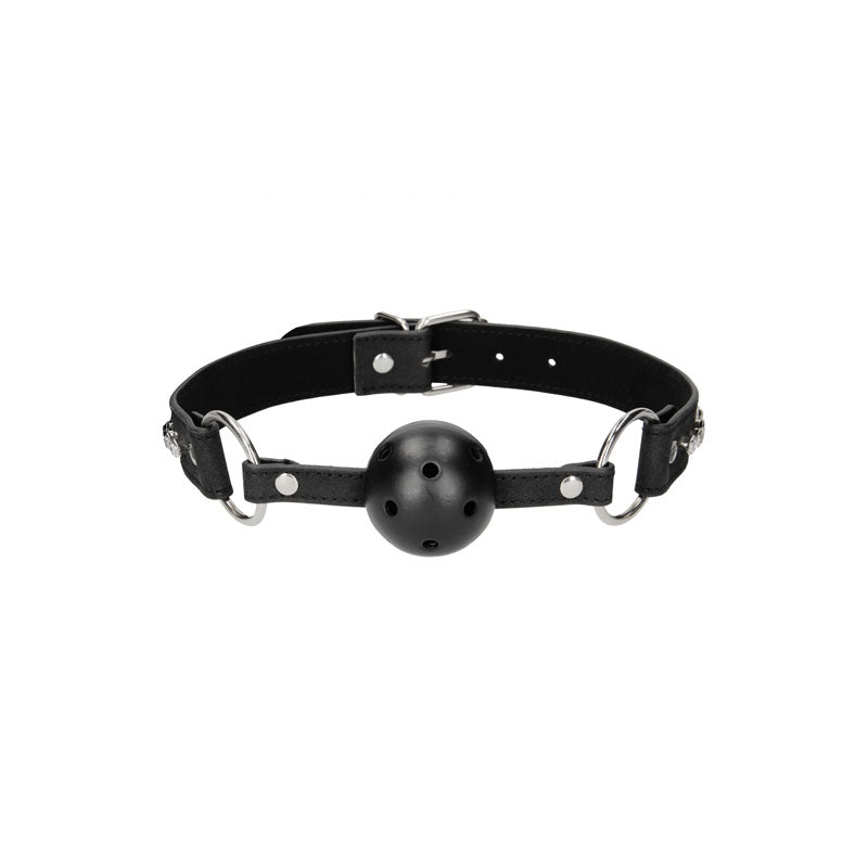 OUCH! Diamond Studded Breathable Ball Gag-(ou569blk)