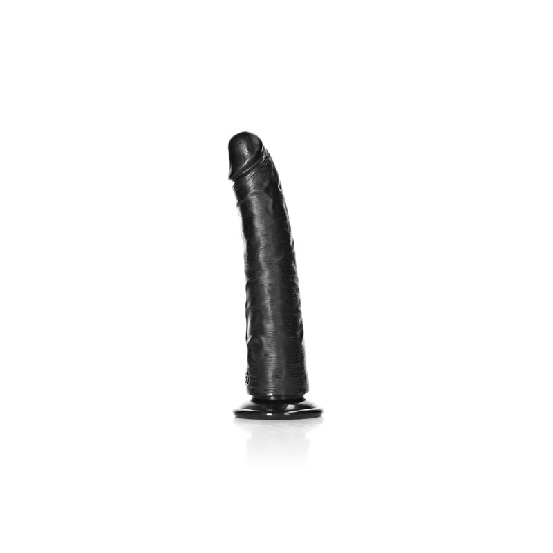REALROCK Realistic Slim Dildo with Suction Cup - 18cm-(rea114blk)