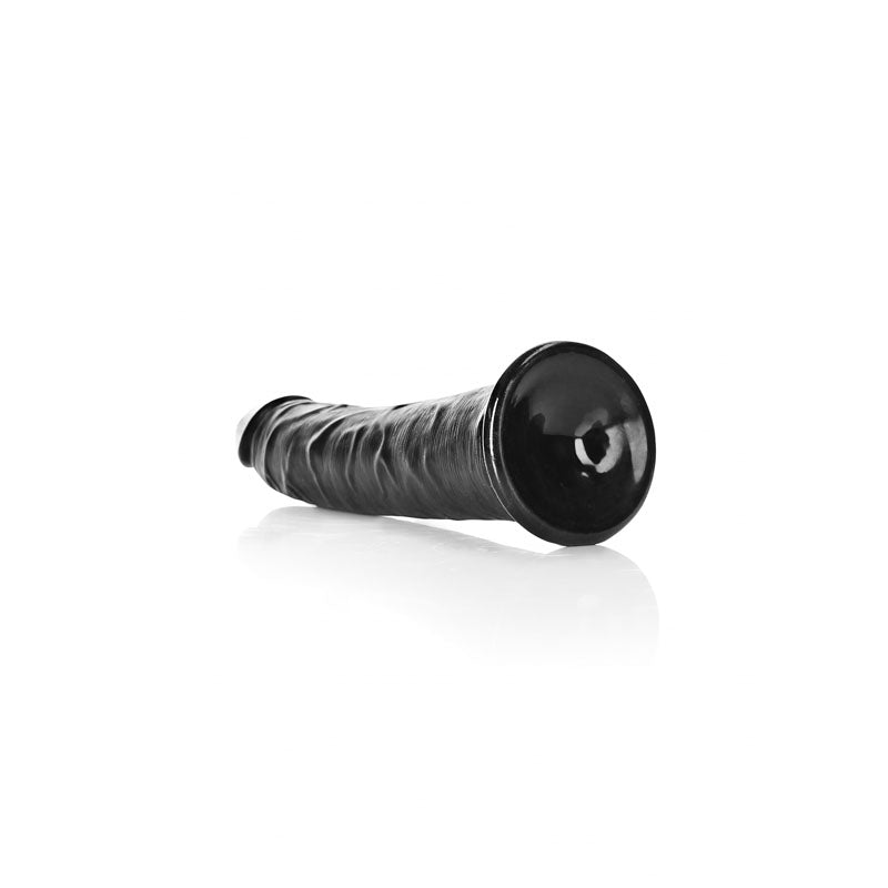 REALROCK Realistic Slim Dildo with Suction Cup - 18cm-(rea114blk)