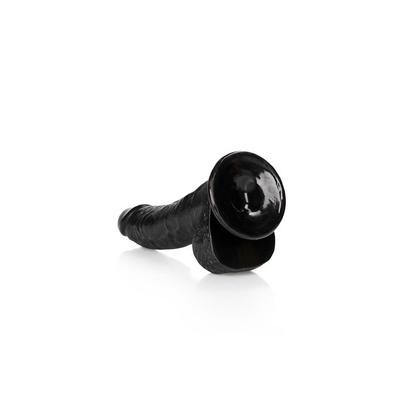 REALROCK Realistic Regular Curved Dong with Balls - 20.5 cm-(rea123blk)