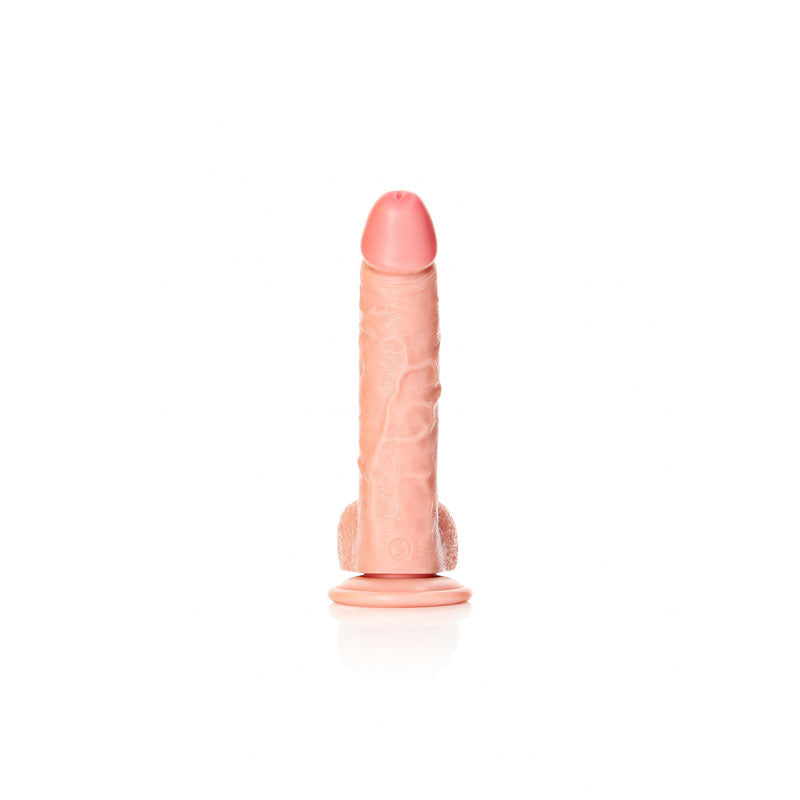 REALROCK Realistic Regular Curved Dong with Balls - 20.5 cm-(rea123fle)