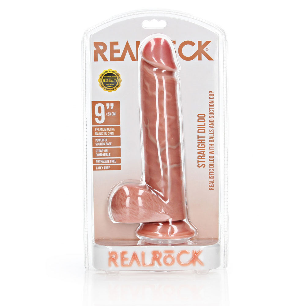 REALROCK Straight Realistic Dildo with Balls - 23 cm-(rea126fle)