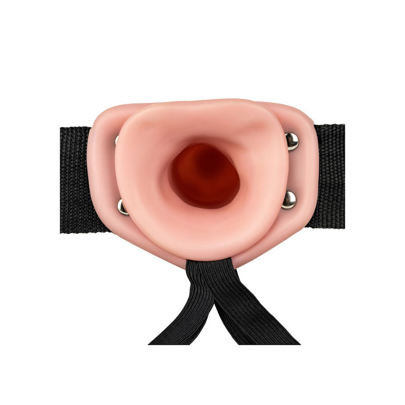 REALROCK Vibrating Hollow Strap-on - 15.5 cm Flesh-(rea138fle)