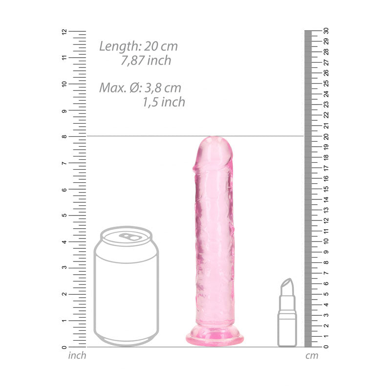 REALROCK 20 cm Straight Dildo - Pink-(rea152pnk)