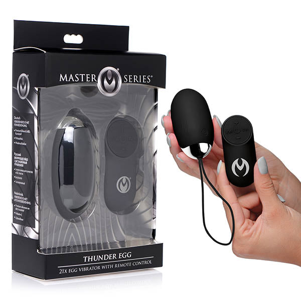 Master Series Thunder Egg - Black USB Rechargable Egg with Wireless Remote - Early2bed
