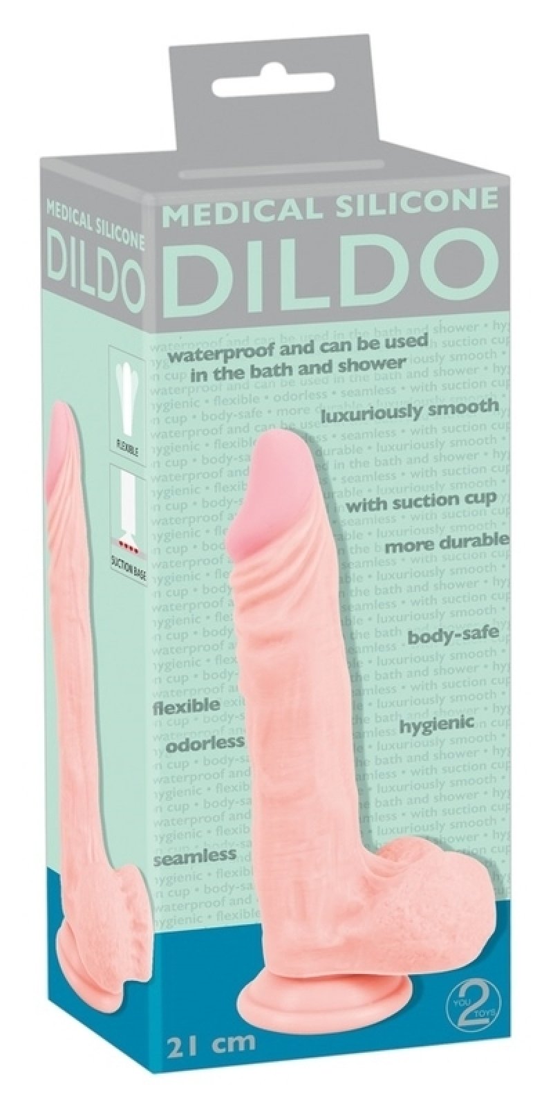 Medical Silicone 8.25" Dildo -  flesh