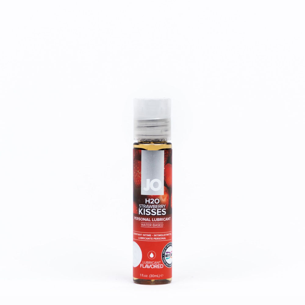 JO H2O Strawberry Kisses Lube - 30 mL - Strawberry Flavoured Water Based Lubricant - 30 ml Bottle-10118