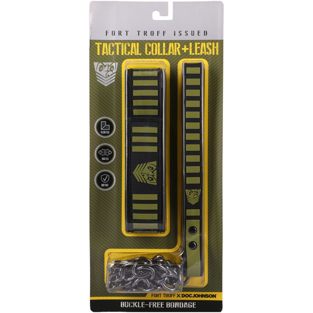 Fort Troff - Tactical Collar & Leash - Black/Green Restraint-1103-03-CD