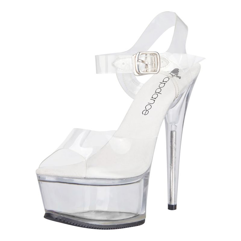 Clear Platform Sandal With Quick Release Strap 6in Heel