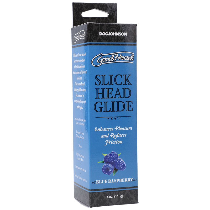 GoodHead Slick Head Glide - Blue Raspberry - Blue Raspberry Flavoured Lubricant - 120 ml Tube-1361-06-BX