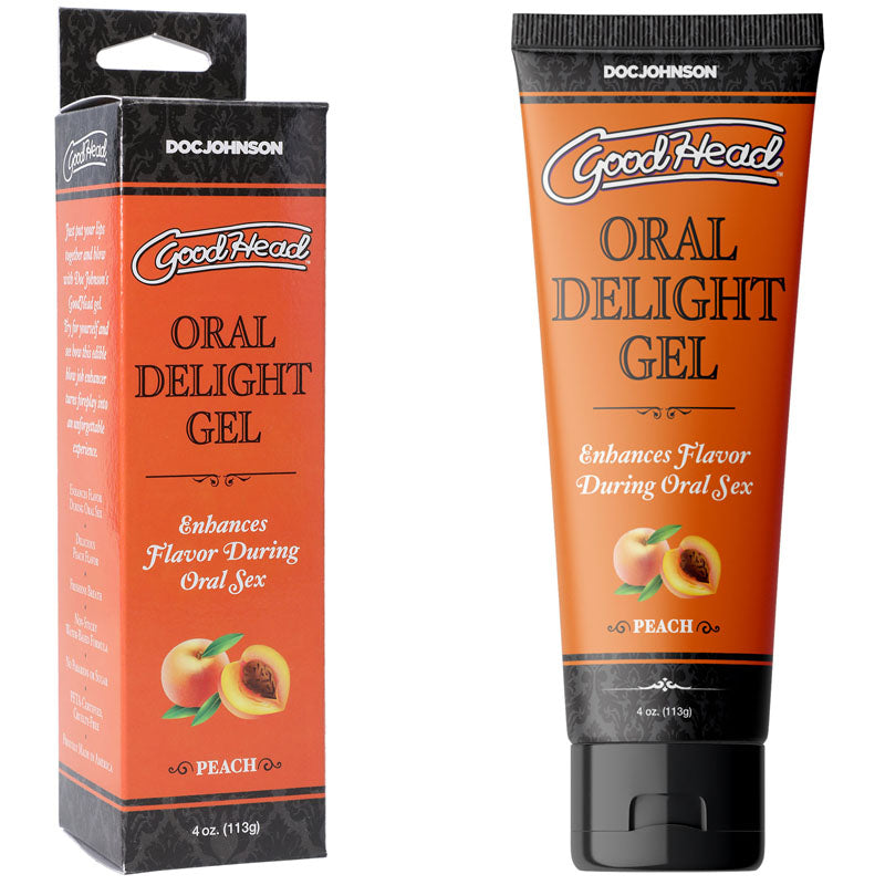 GoodHead Oral Delight Gel - Peach - Peach Flavoured Oral Gel - 120 ml Tube-1361-09-BX