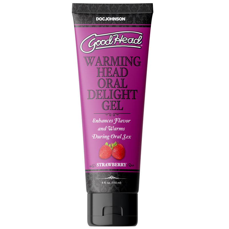 GoodHead Warming Head Oral Delight Gel - Strawberry - Strawberry Flavoured Oral Gel - 120 ml Tube-1361-13-BX