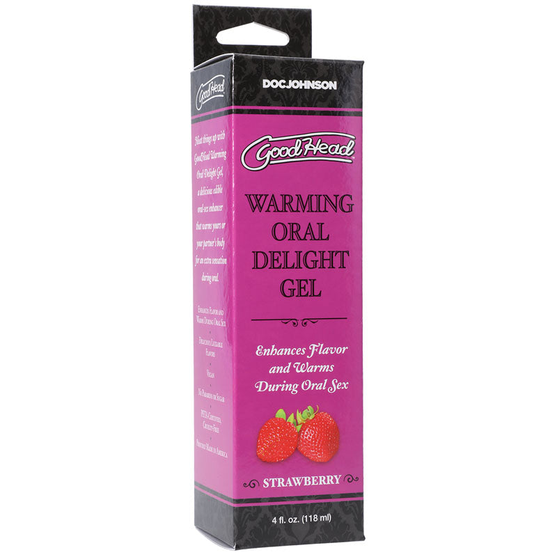 GoodHead Warming Head Oral Delight Gel - Strawberry - Strawberry Flavoured Oral Gel - 120 ml Tube-1361-13-BX