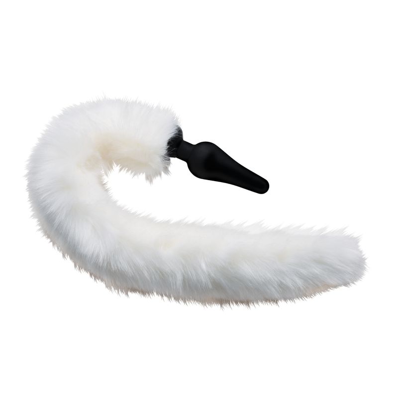 Anal Plug and Ears Set White Fox Tail