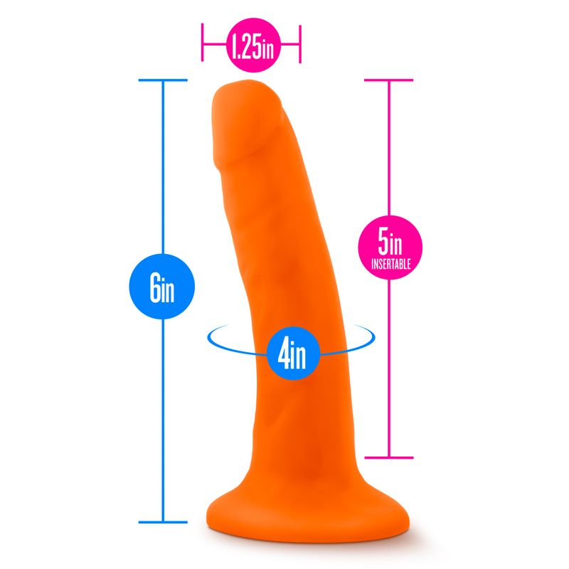 Neo Dual Density Cock 6in Neon Orange