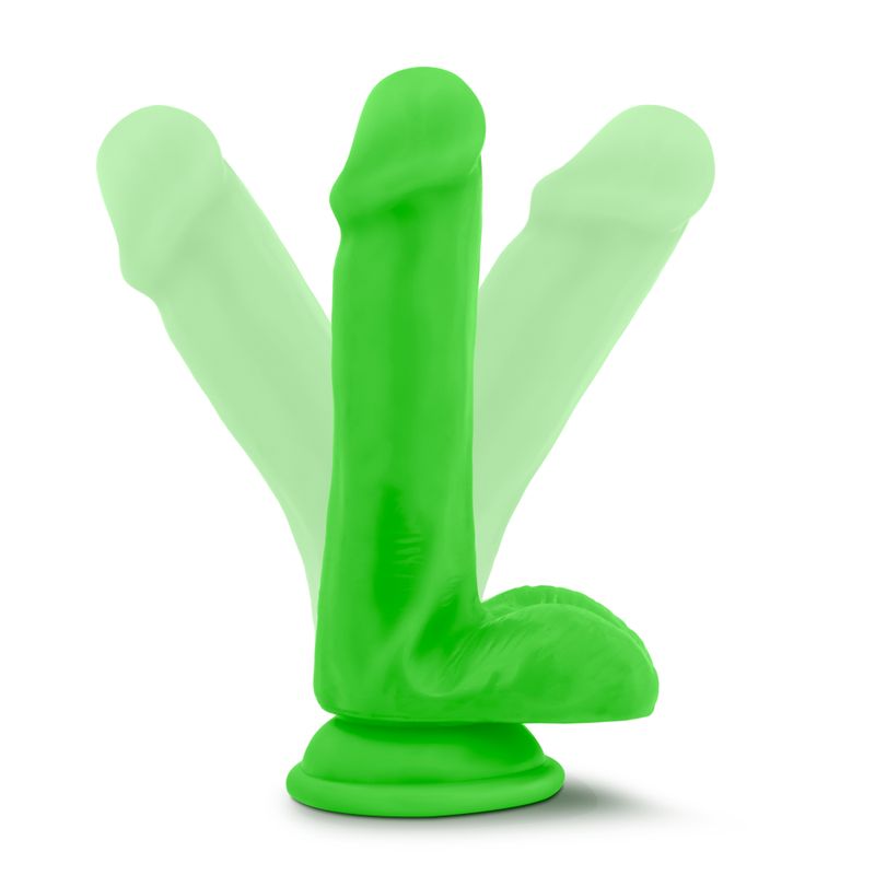 Neo Dual Density Cock With Balls 6in Neon Green