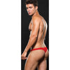 Microfibre Low Rise Zip Thong Red