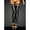 Power Wetlook Stockings With Siliconed Lace