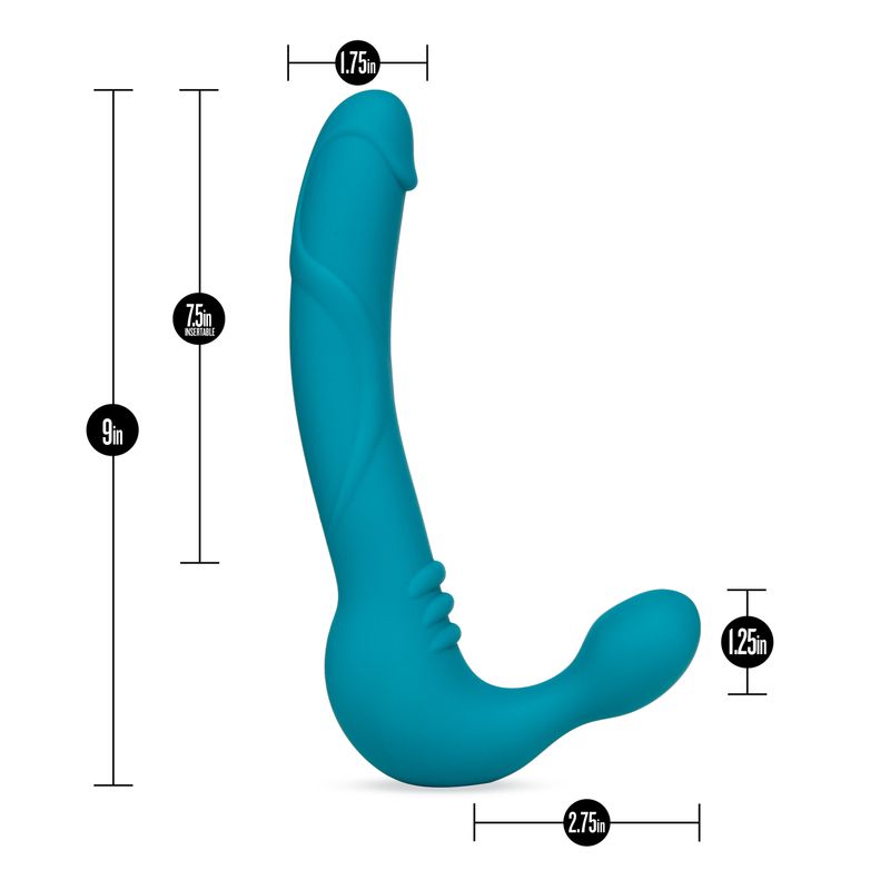 Temptasia Luna Strapless Silicone Dildo Teal