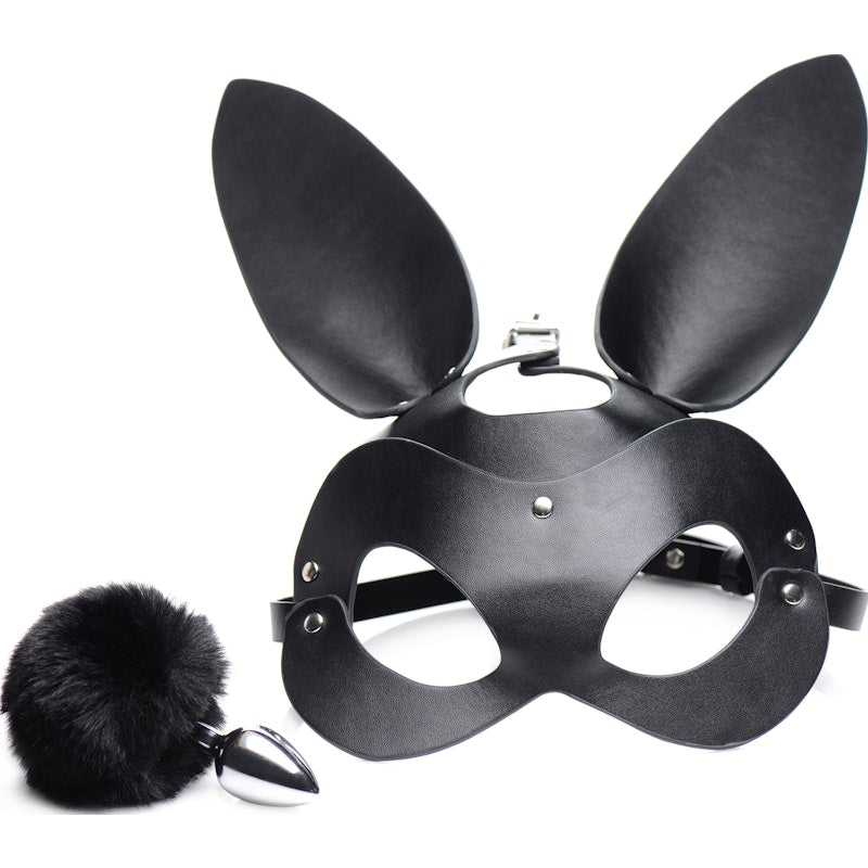 Bunny Tail Anal Plug and Mask Set