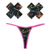 Graffiti Neon G-String and X Pastie Set