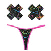 Graffiti Neon G-String and X Pastie Set