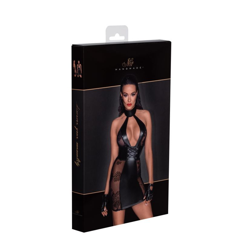 Power Wetlook Short tulle dress w Inserts & Corset Binding