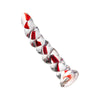 Sexus Glass Dildo Red Ribbed 18.2cm