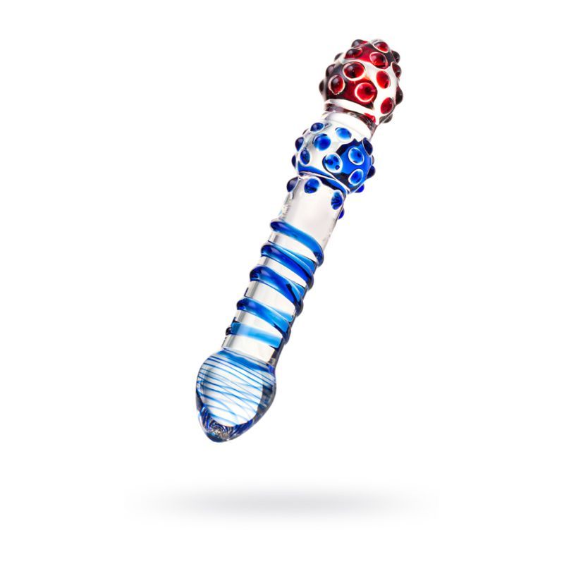 Sexus Glass Dildo Blue Red 20.5cm