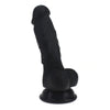 Realistic Dildo Veined Shaft w Balls Black