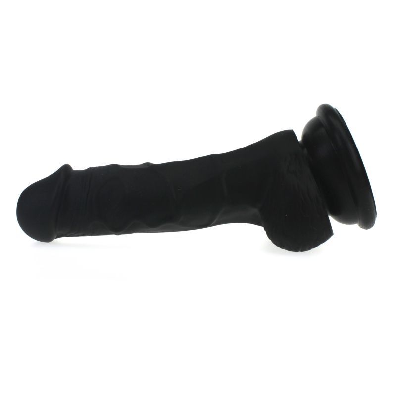 Realistic Dildo Veined Shaft w Balls Black