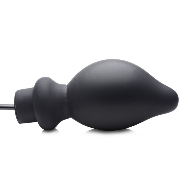 Ass Pand Large Inflatable Silicone Plug Black-AG553-BLK