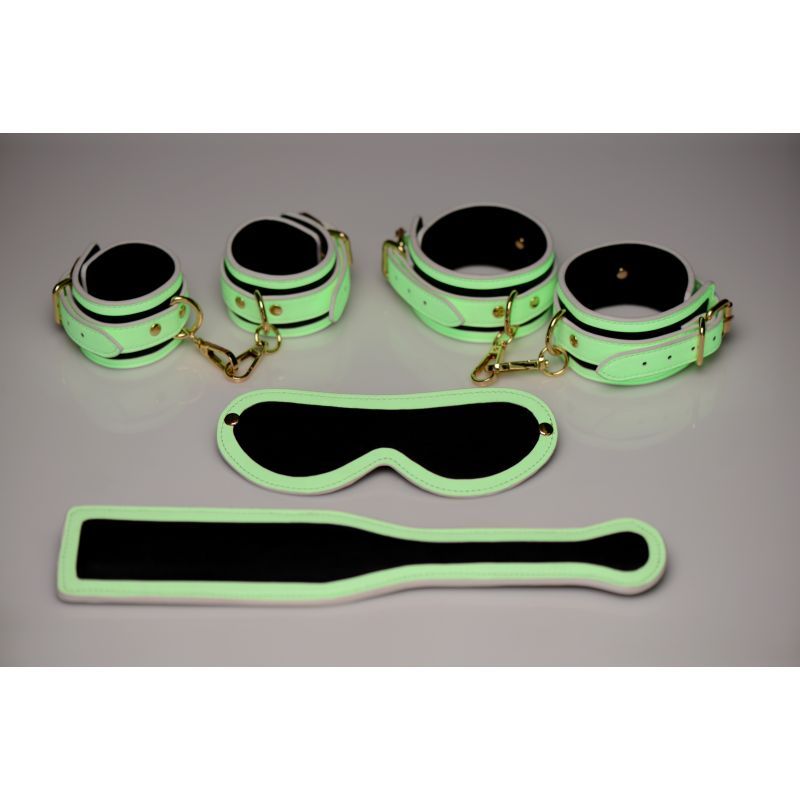 Kink In the Dark Glowing Bondage Set Fluro Green