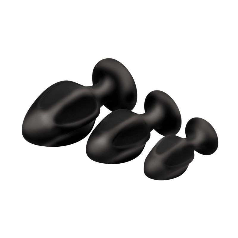 Triple Juicers Silicone Anal Plug Set Black