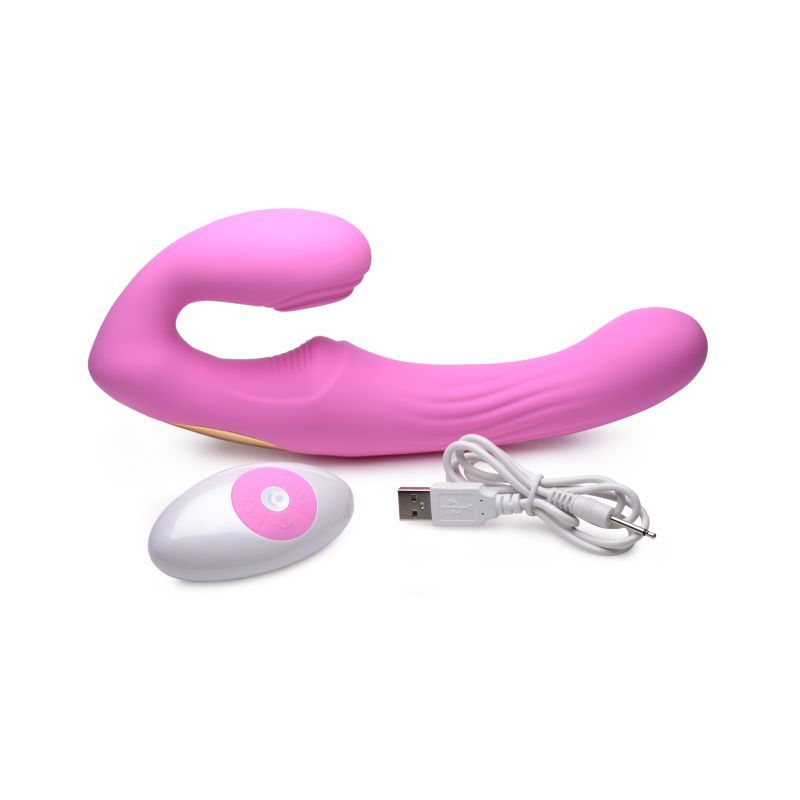 15X U-Pulse Strapless Strap-On w Remote Pink