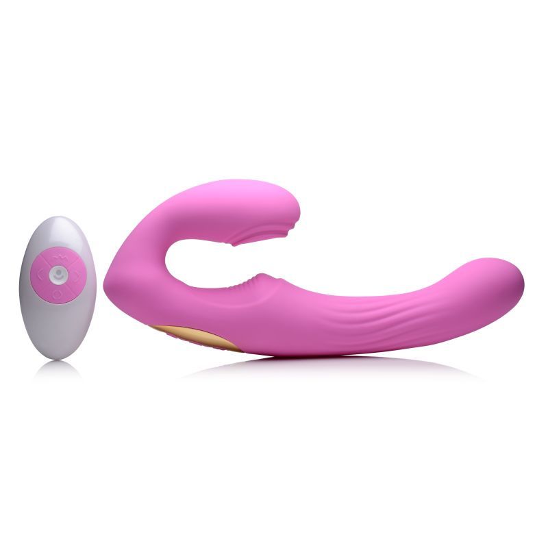 15X U-Pulse Strapless Strap-On w Remote Pink