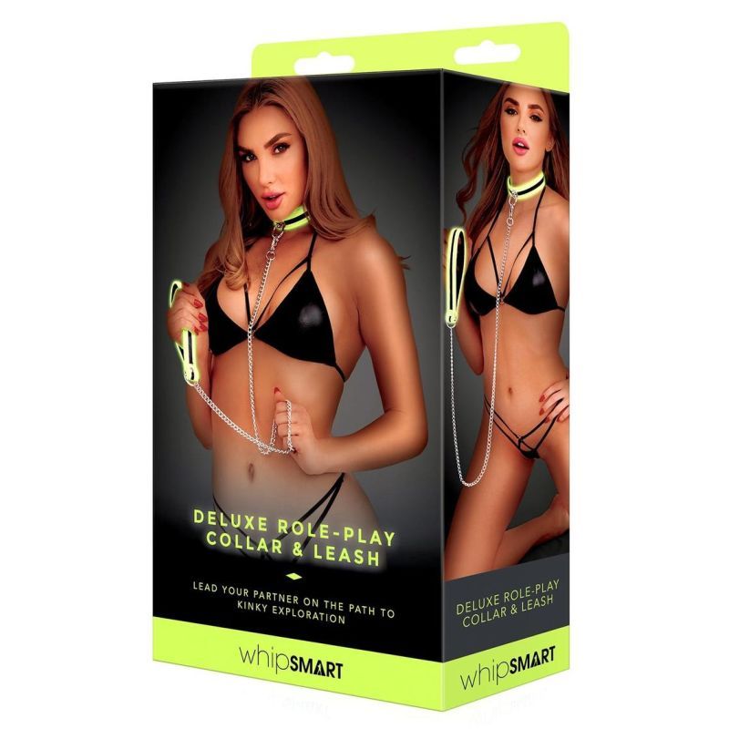 Whip Smart Glow In The Dark Deluxe Collar and Leash-WS1016