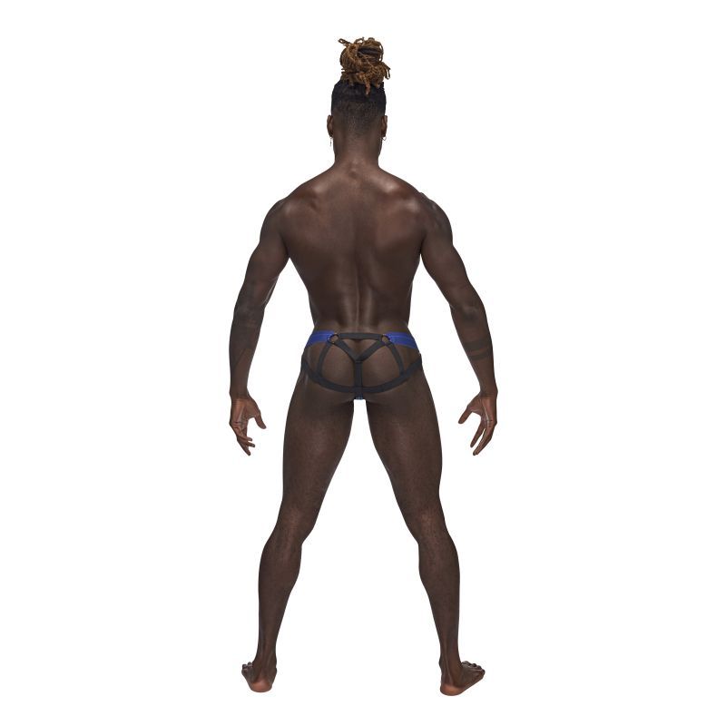 Male Power Sexagon Micro V Thong Blue