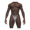 Male Power Sexagon Micro V Thong Grey