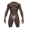 Male Power Sexagon Micro V Thong Grey