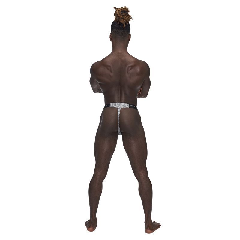 Male Power Sexagon Micro V Thong Grey