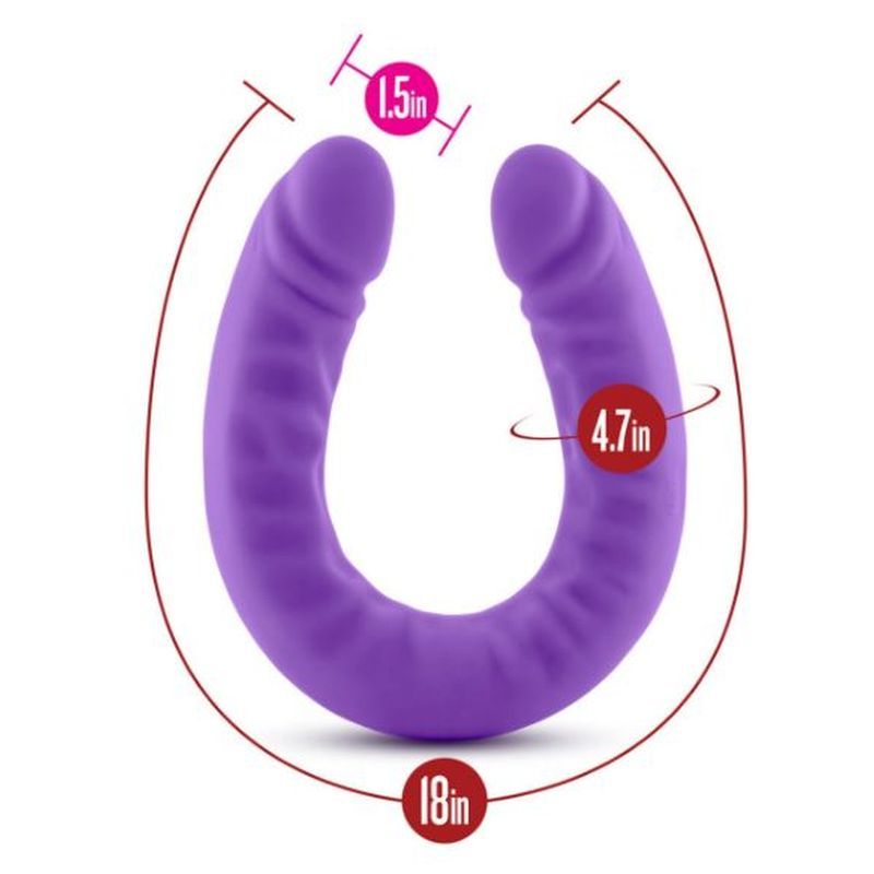 Ruse Silicone Slim 18in Purple Double Dong